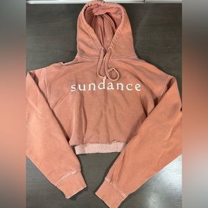 Sundance film festival cropped pink hoodie oversized